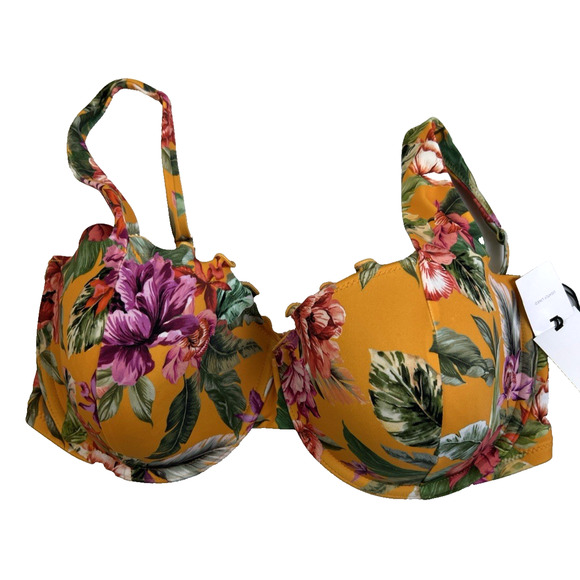 Shade Shore Bra Women 34 DD Orange Floral Underwire Lightly Lined Summer - Picture 7 of 7